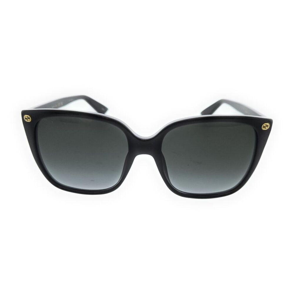 Gucci GG0022S-001 Oversized Black Square Sunglasses with Grey Lenses - Picture 2 of 5